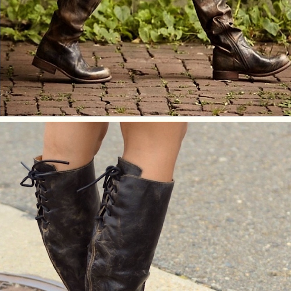 Bed Stu Distressed Brown Lace Up Boots